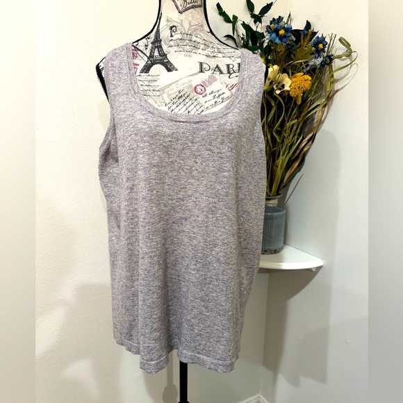 Modern Soul Pink Gray Relaxed Asymmetrical Hemline Tank Top Size 2X - Picture 1 of 6